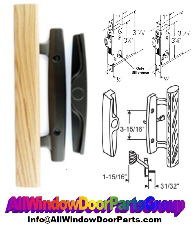 Patio Door Replacement Handle Set with Mortise Part Assembly Guardian